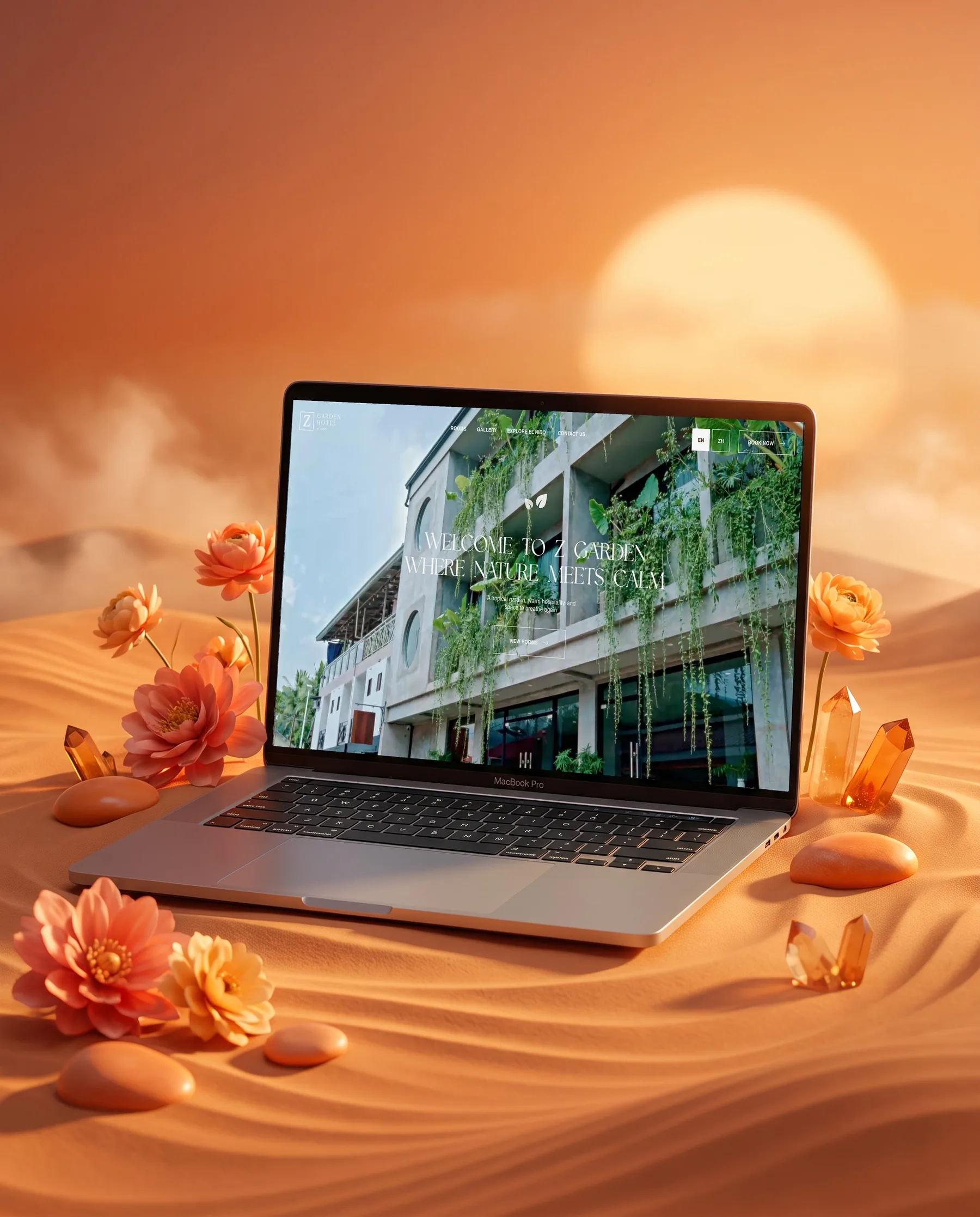 Z Garden Hotel — website mockup