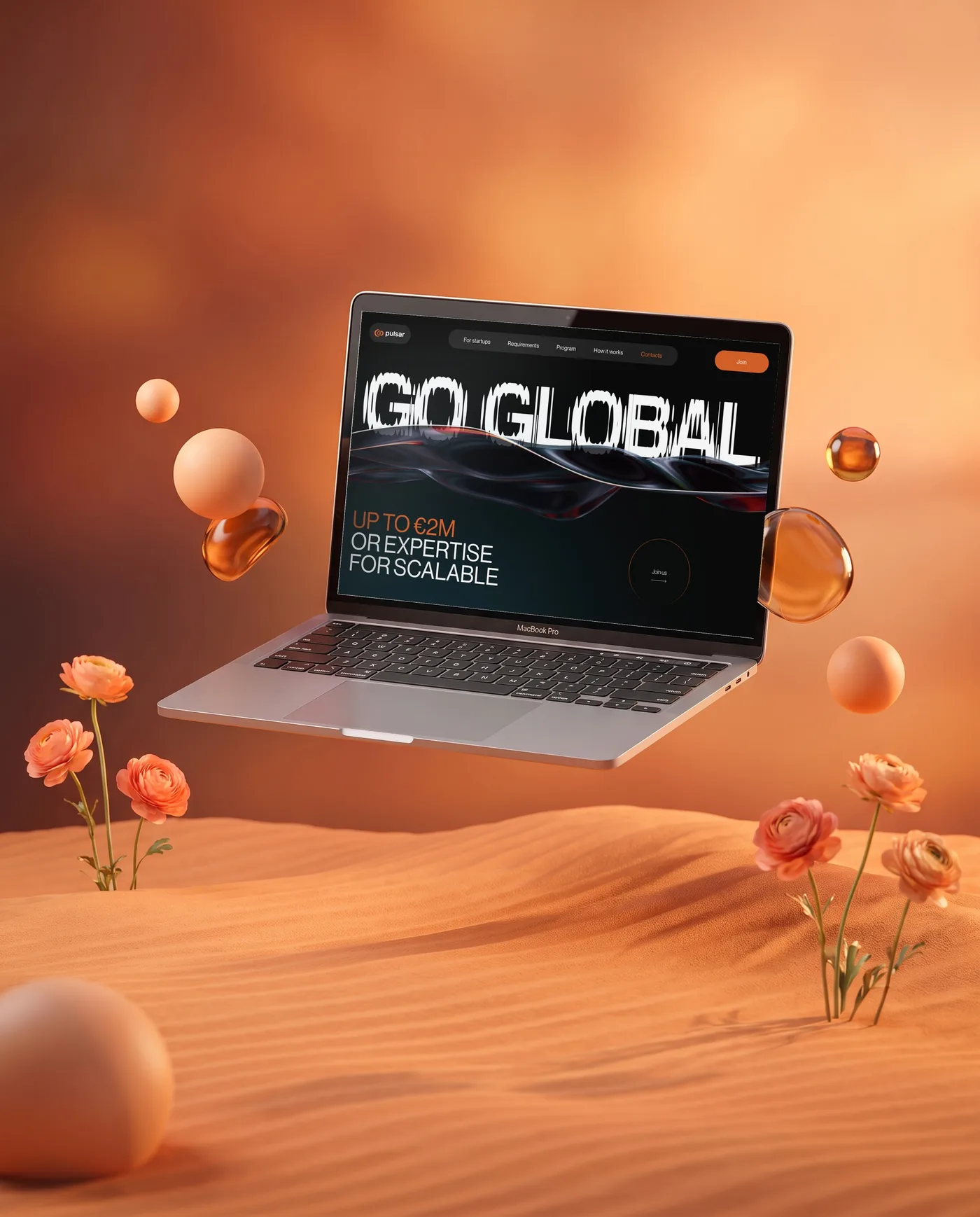 Pulsar Go Global — website mockup