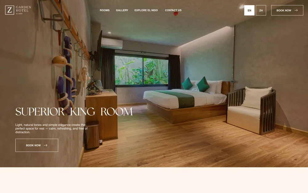 Screenshot: zgardenhotel.com/superior_king_room